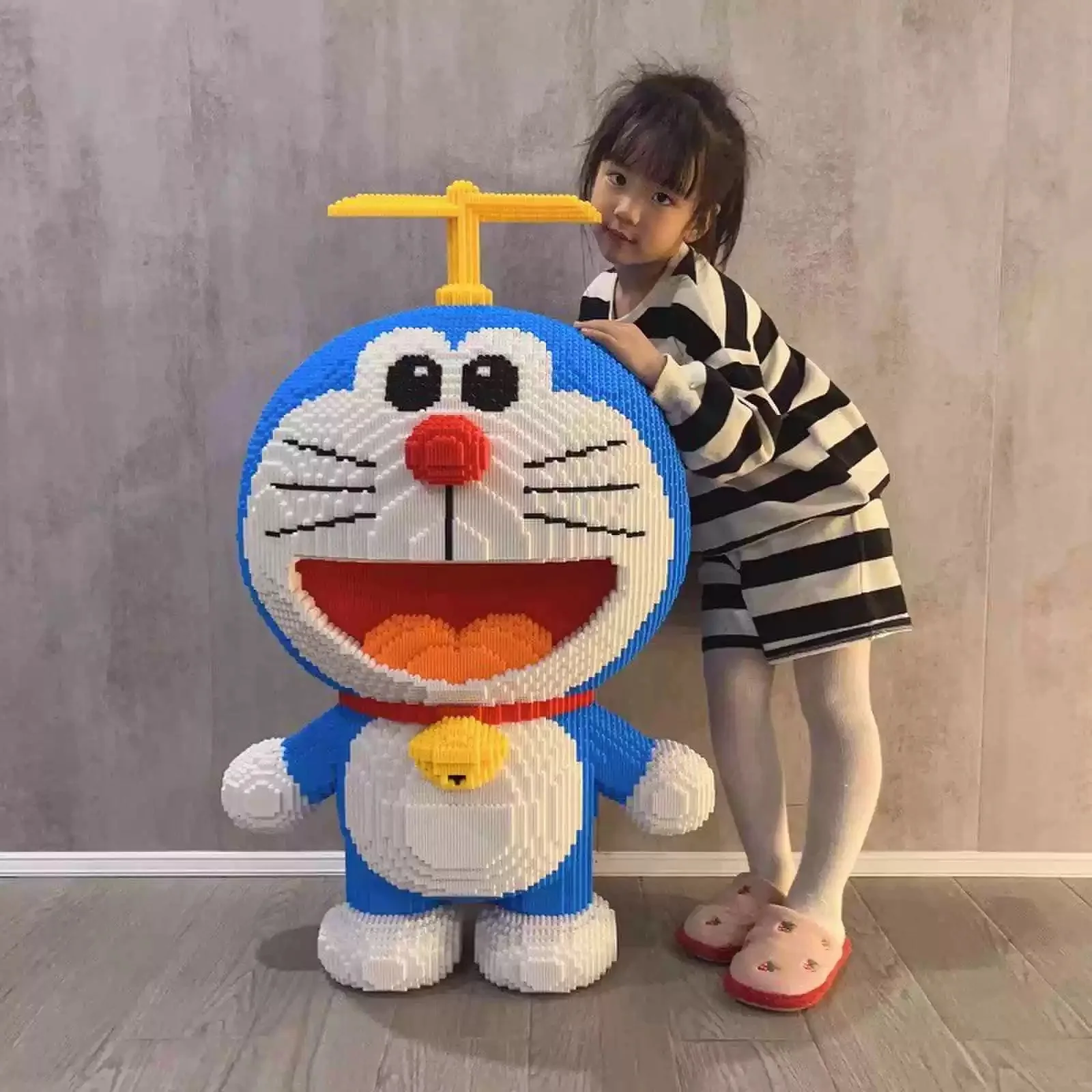 Nieuwe 80000 graan gigantische Doraemon Blue Fat Man China-Chic puzzelblok kleine korrel speelgoed verjaardagscadeau voor mannen en vrouwen