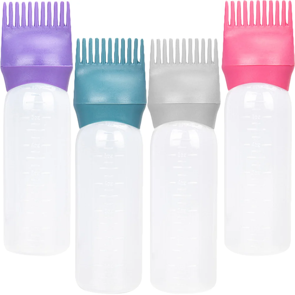 

4 Pcs Hair Color Comb Bottle Dye Combs Hairdressing Tools Applicator Bottles Oils Modeling Dry Cleaning