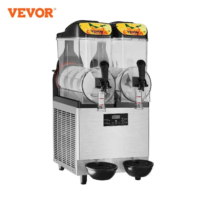 VEVOR Commercial Slushy Machine 24L/6.4Gal Stainless Steel Margarita Smoothie Frozen Drink Maker 100Cup Wine Smoothies Maker