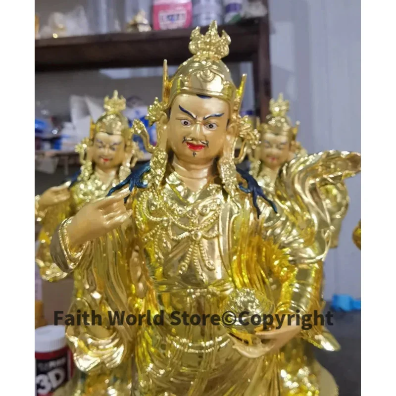 50CM large Asia Buddhism home temple Patron saint gilding standing Guru Rinpoche Padmasambhava Buddha bless Safety Health luck