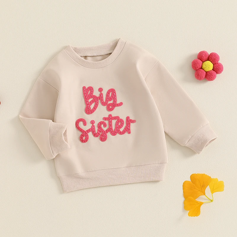 Big Sister Jumper Toddler Kid Baby Girl Sweatshirt Long Sleeve Pullover Top Spring Fall Outfit Clothes