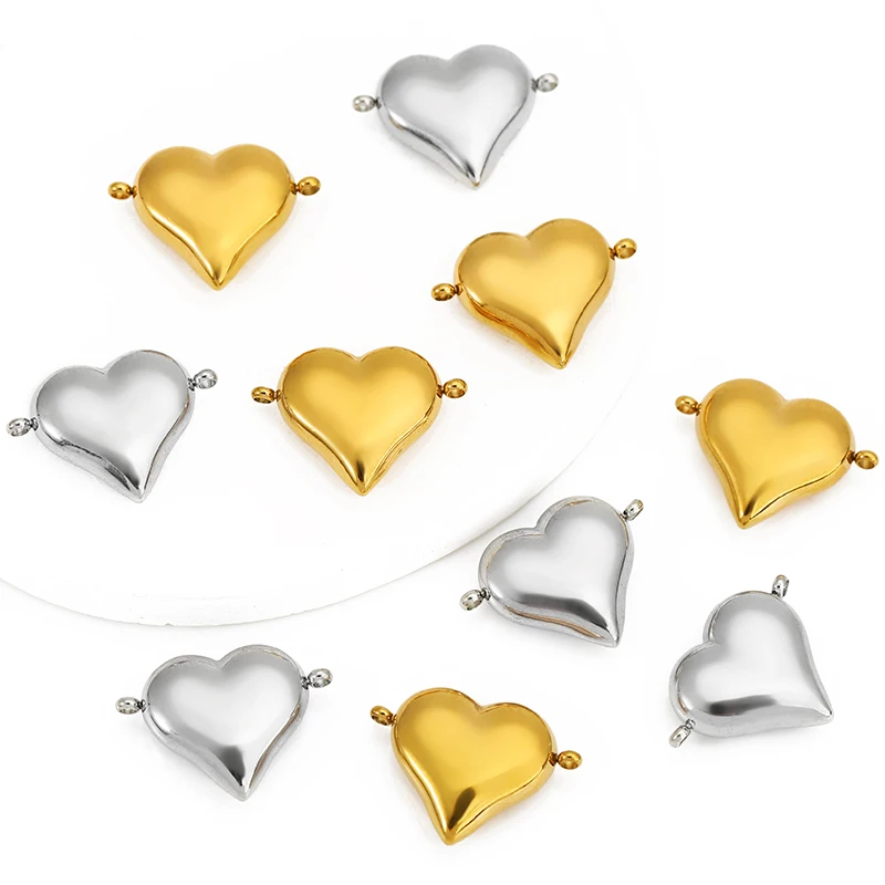 

5pcs New Heart-Shaped Pendant Connectors for Women's Necklaces, Bracelets and Jewellery Making Korean Fashion DIY Accessories
