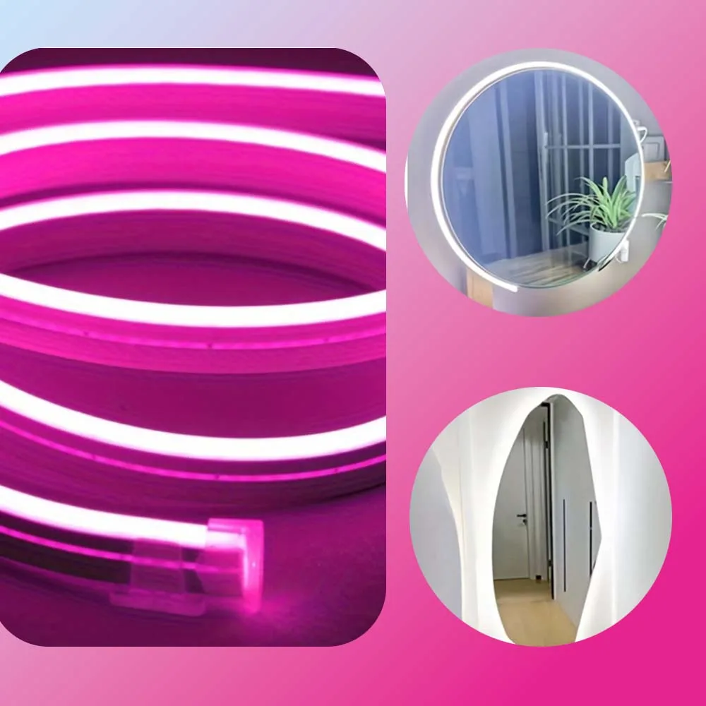 1pcs pink and white neon LED strip light, USB touch control, 5v suitable for bedroom, living room (send adhesive backing)