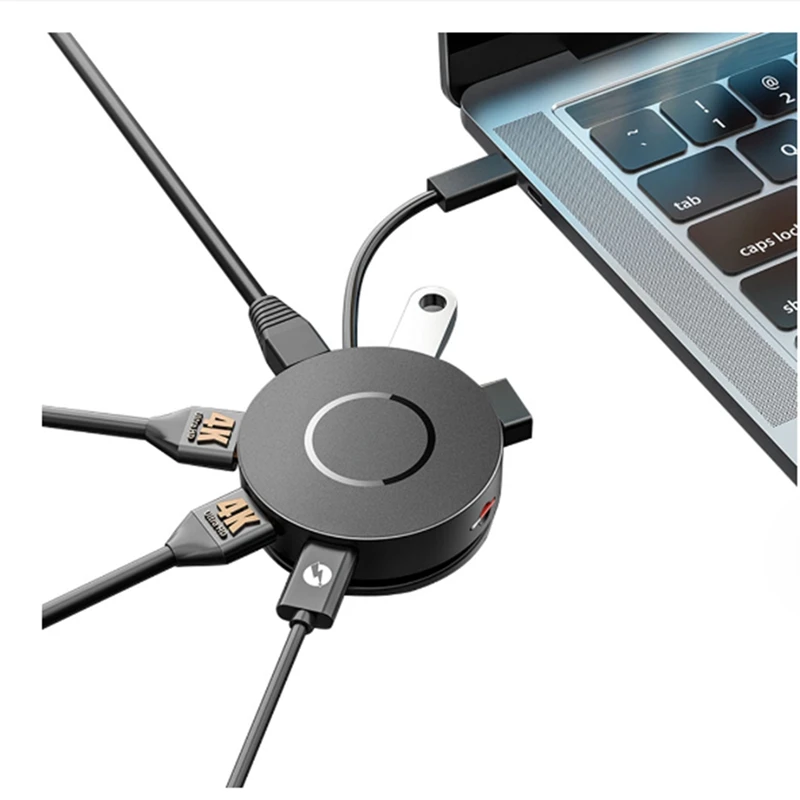 USB C Multiport Docking Station With 2 4K -Compitable 100W PD Micro-SD Card Reader USB 3.0 Hub RJ45 For  Dell 1 PCS