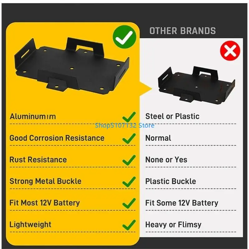87HD Universal Battery Tray Holder For 12V 6V 7~15AH Batteries  Adjustable Strap For Boats Kayaks Motorcycles And More