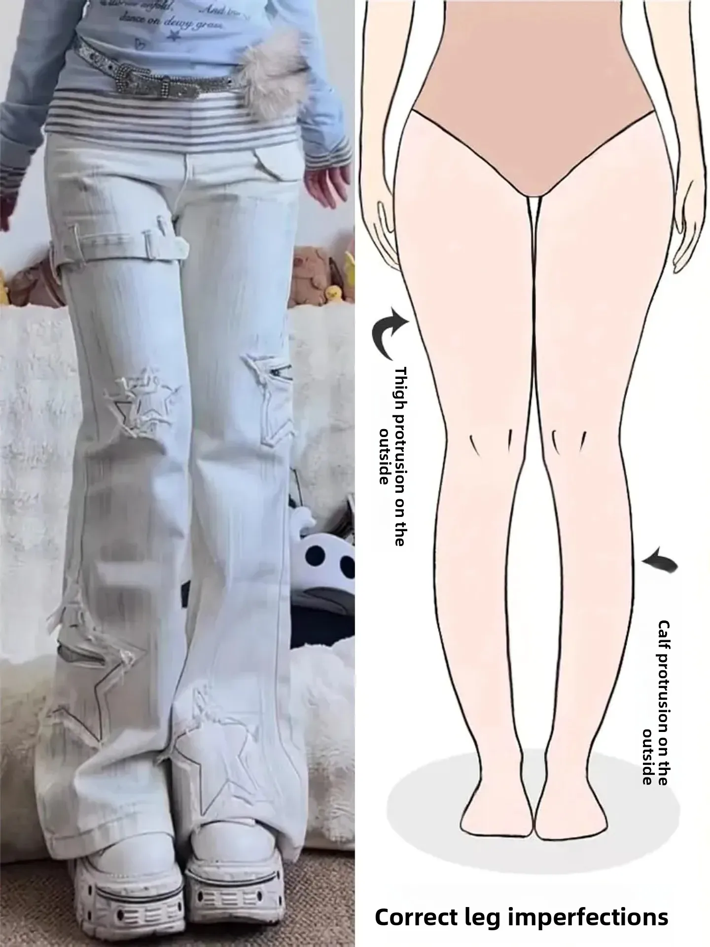 

Ретро-джинсы с вышивкой в американском стиле, женские, весна-лето, новинка, с молнией, расклешенные, для фигуры типа «груша»