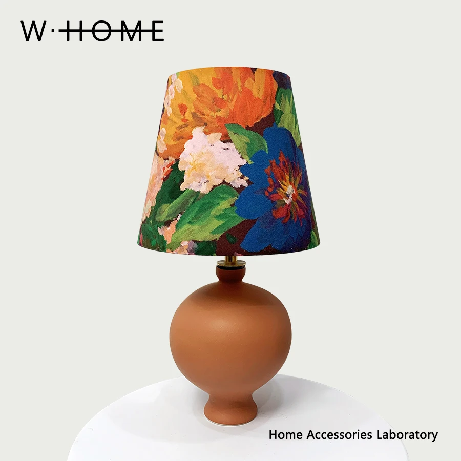 Bean Sand Red Fabric Desk Lamp Imported Liberty Fabric Middle Creative Atmosphere Lamp Gift Lamp