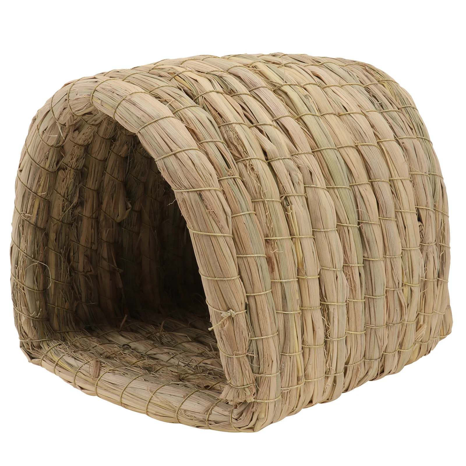

Straw Woven Pet Nest Tunnel Rabbit House Hamster Grass Resting Supplies Safe Chew Toy Small Pets Bird Cage Year Round Decorative