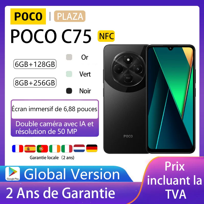 POCO C75 NFC Smart Phones,Helio G81-Ultra,6.88