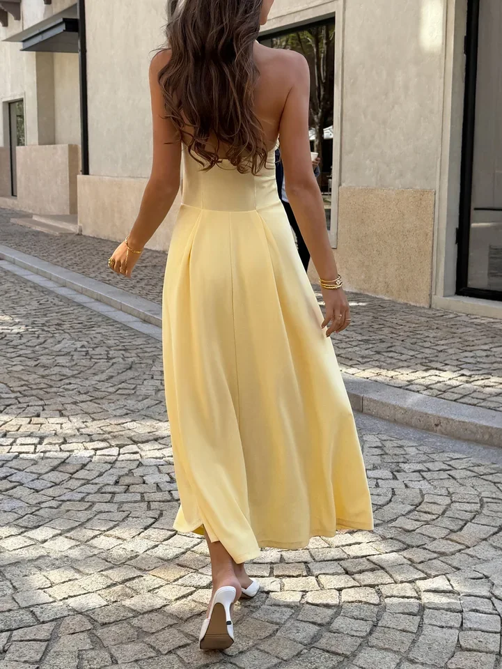 

2026 Women's Dress for Spring and Summer, Elegant and Sexy, Waist Cinching, ting, Backless Women's Clothing