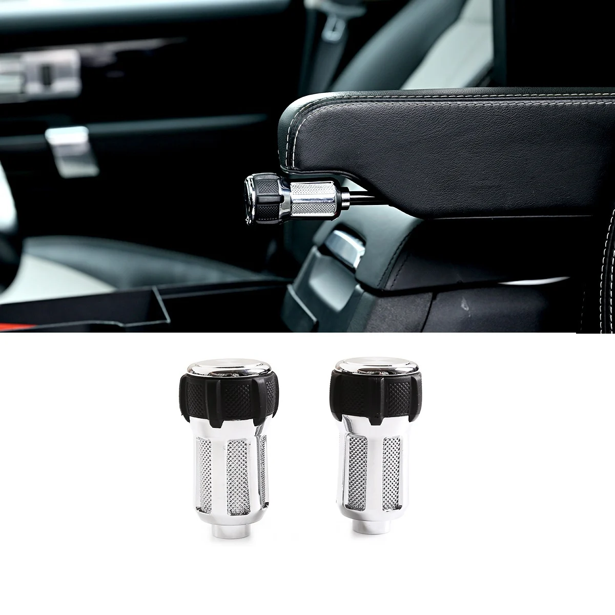 Car Aluminum Alloy Internal Armrest Box Adjustment Knobs Replacement for Land Range Sport L320