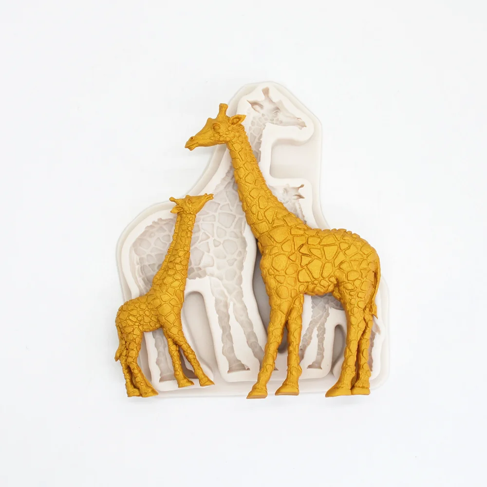 Silicone Mold Cute Giraffe Resin Kitchen Baking Tools For DIY Cake Fondant Moulds Chocolate Dessert Lace Decoration Appliance