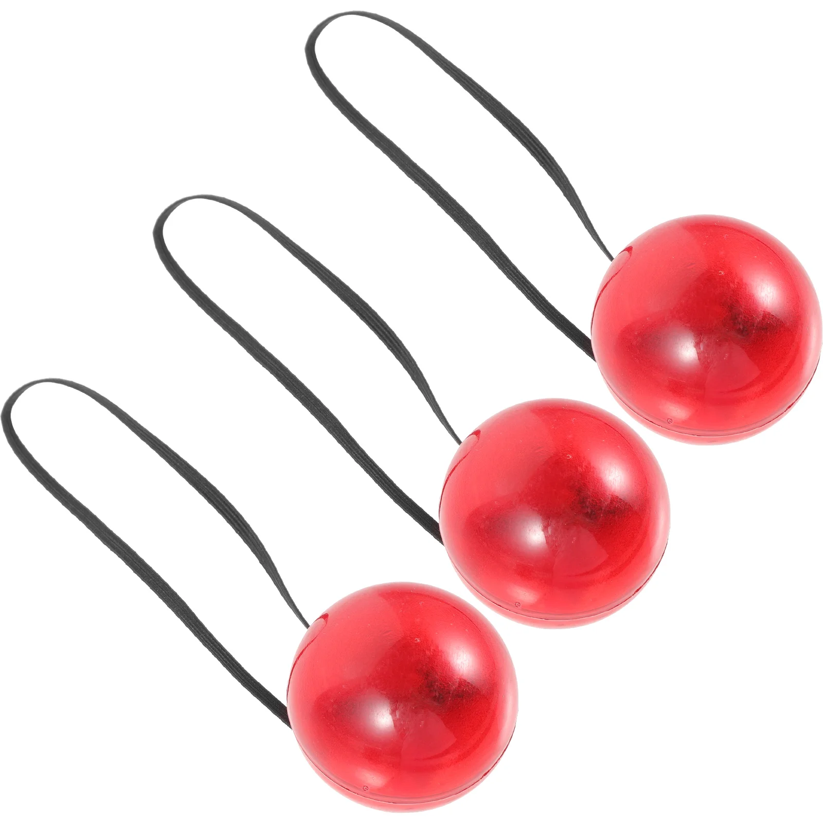 3 Pcs Clown Nose Performance Props Glowing Flashing Red Shine Clip-on Plastic Kids