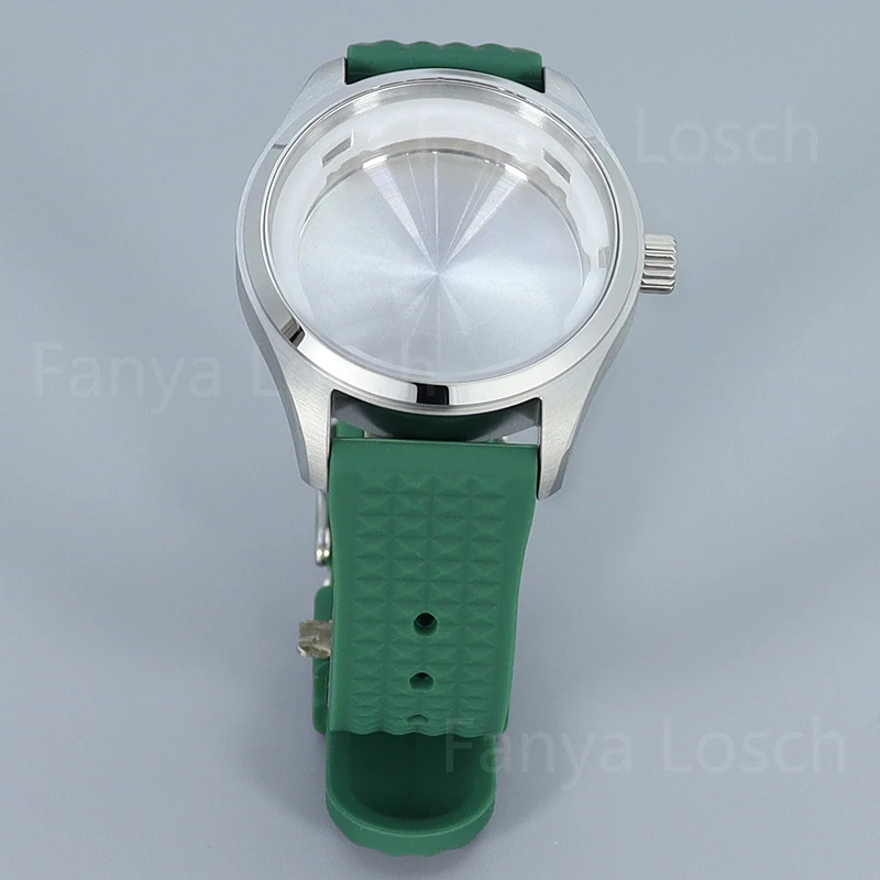 40mm High Quality Watch Case 316L Stainless Steel For NH35 NH36 NH34 4R36 Movement 33.6-34.3mm Dial Rubber Strap Modified pilot