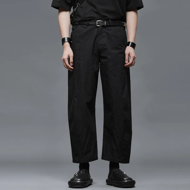 Quality All-Match Fashion Japanese Style Retro Commute Style Machete Workwear Cropped Straight Tapered Men's Summer Casual Pants