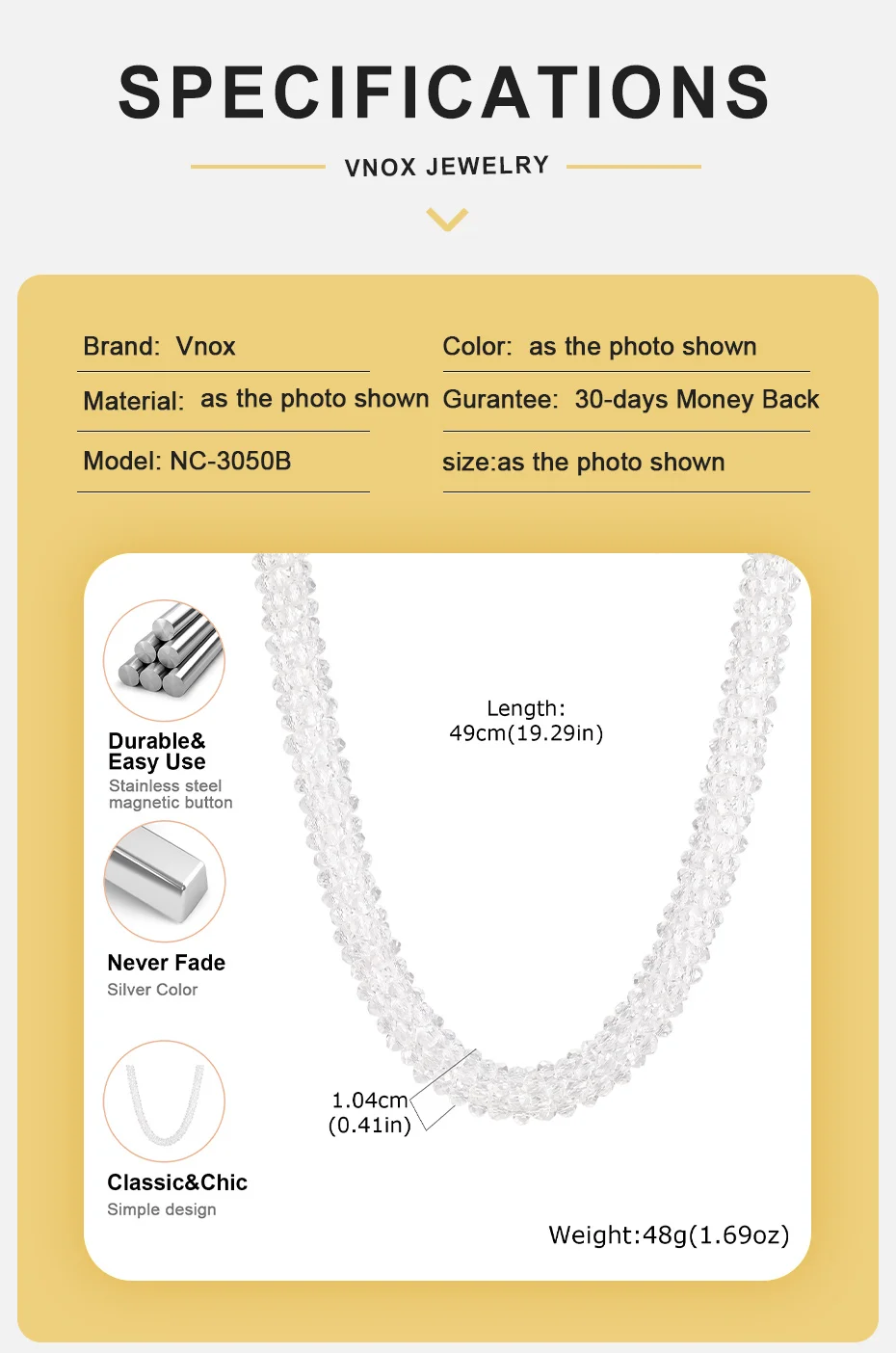 VNOX Übertriebene Retro-Halsketten mit gewebten Perlen für Frauen, handgefertigte schwarz-weiß-rote Kristallperlen-Halskette, böhmischer Schmuck – Detail 7