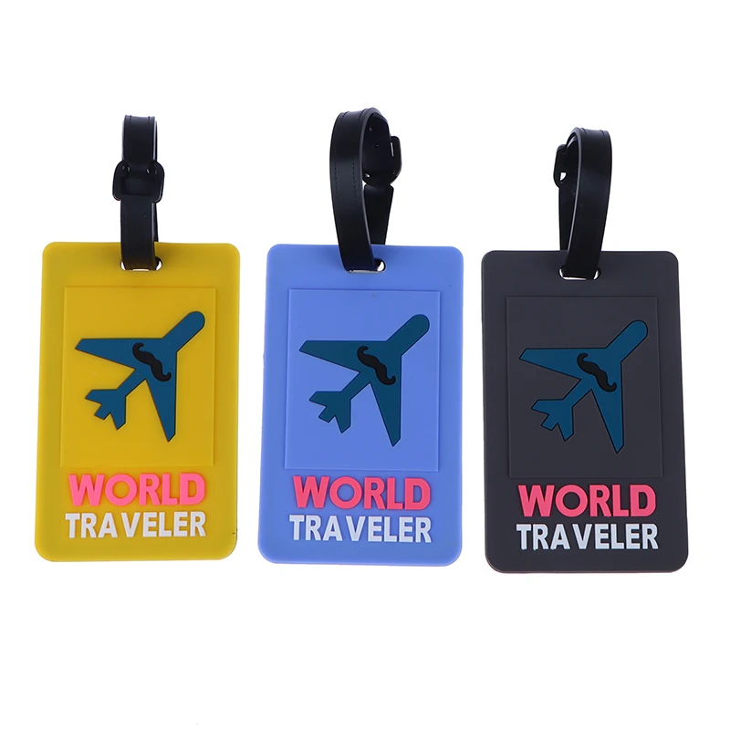 Cute PVC Luggage Tag Baggage Name Tags Suitcase Address Label Holder Silica Ge Identifier Travel Accessories