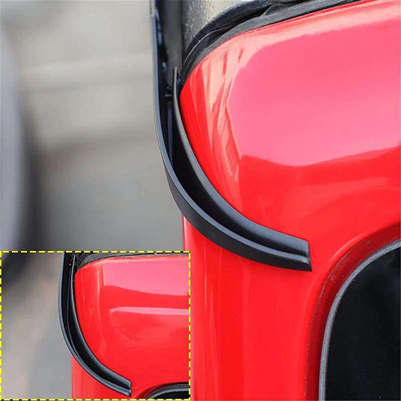 Hardtop Rain Diverters ABS Drip Rail Extension Rain Gutter Exterior Accessories For Jeep Wrangler JK JKU 2007-2017 2PCS