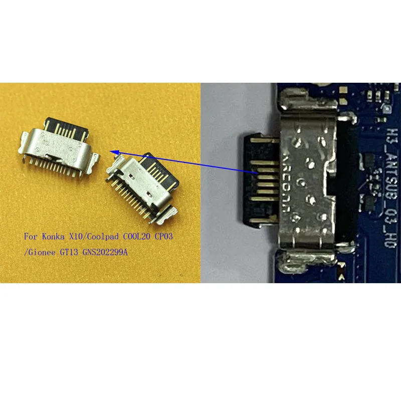 1-50 шт. USB-разъем для зарядки Type-C (контактный) для Konka X10, Coolpad COOL20, CP03, Gionee GT13, GNS202299A