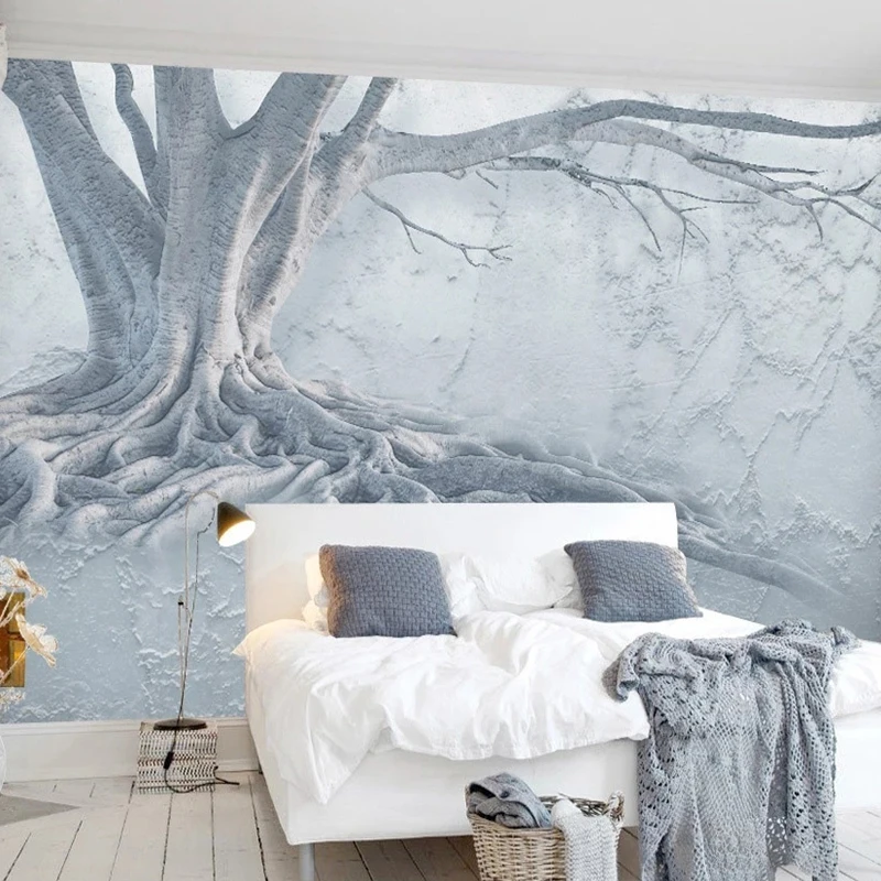 

Wall Art Decor Wallpaper Custom Photo Mural For Living Room Bedroom Decoration Painting Tree Root Relief 3D Stereo Background