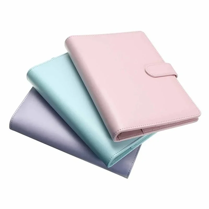 New A5 / A6 Macaron Multi-function Handbook Universal Manual Business Leather Ring Loose-leaf Notebook Office Supplies