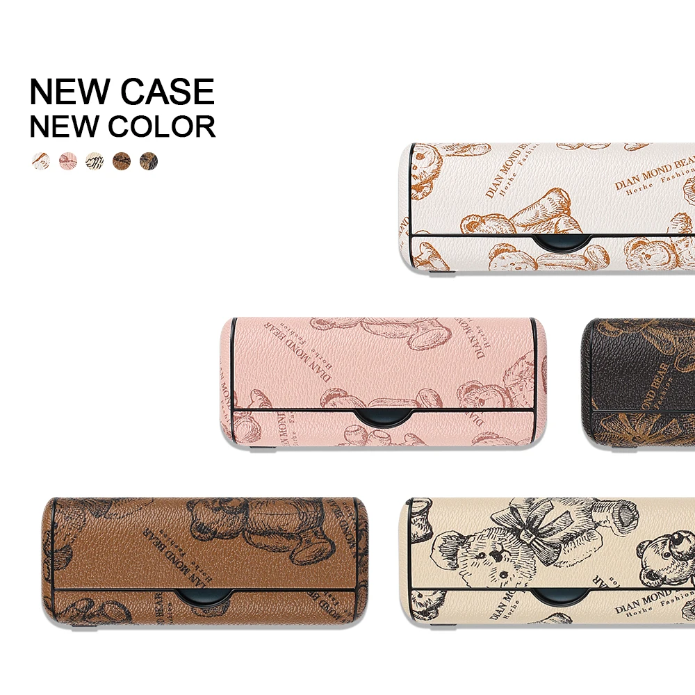 PU leather protective case suitable for PRIME, featuring the bear pattern to protect electronic cigarette accessories.