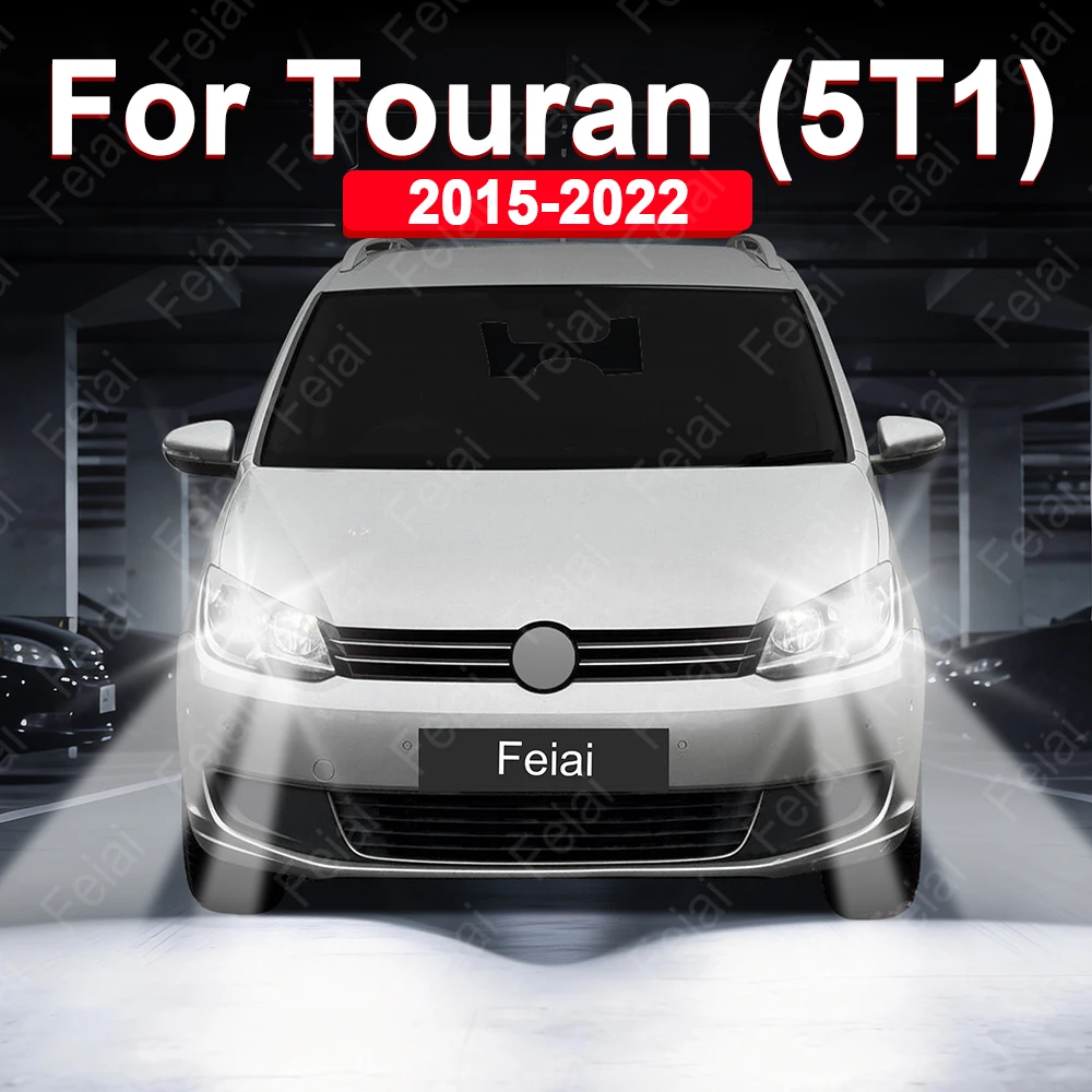 Светодиодные лампы для фар Volkswagen VW Touran, аксессуары для Touran 5T1, фары ближнего и дальнего света, мощные светодиоды для автомобиля.