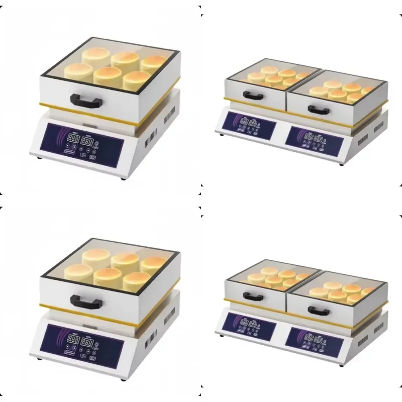 Einzel- und Doppelkopf-Soufflé-Pfannkuchenmaschine mit Temperaturregelung für fluffige Kuchen – Verarbeitungsmaschine