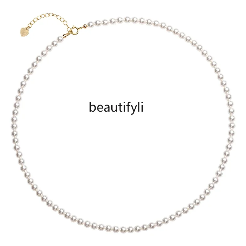 

stacked exaggerated pearl necklace women's light luxury niche French collarbone chain temperament high-end fashion necklace