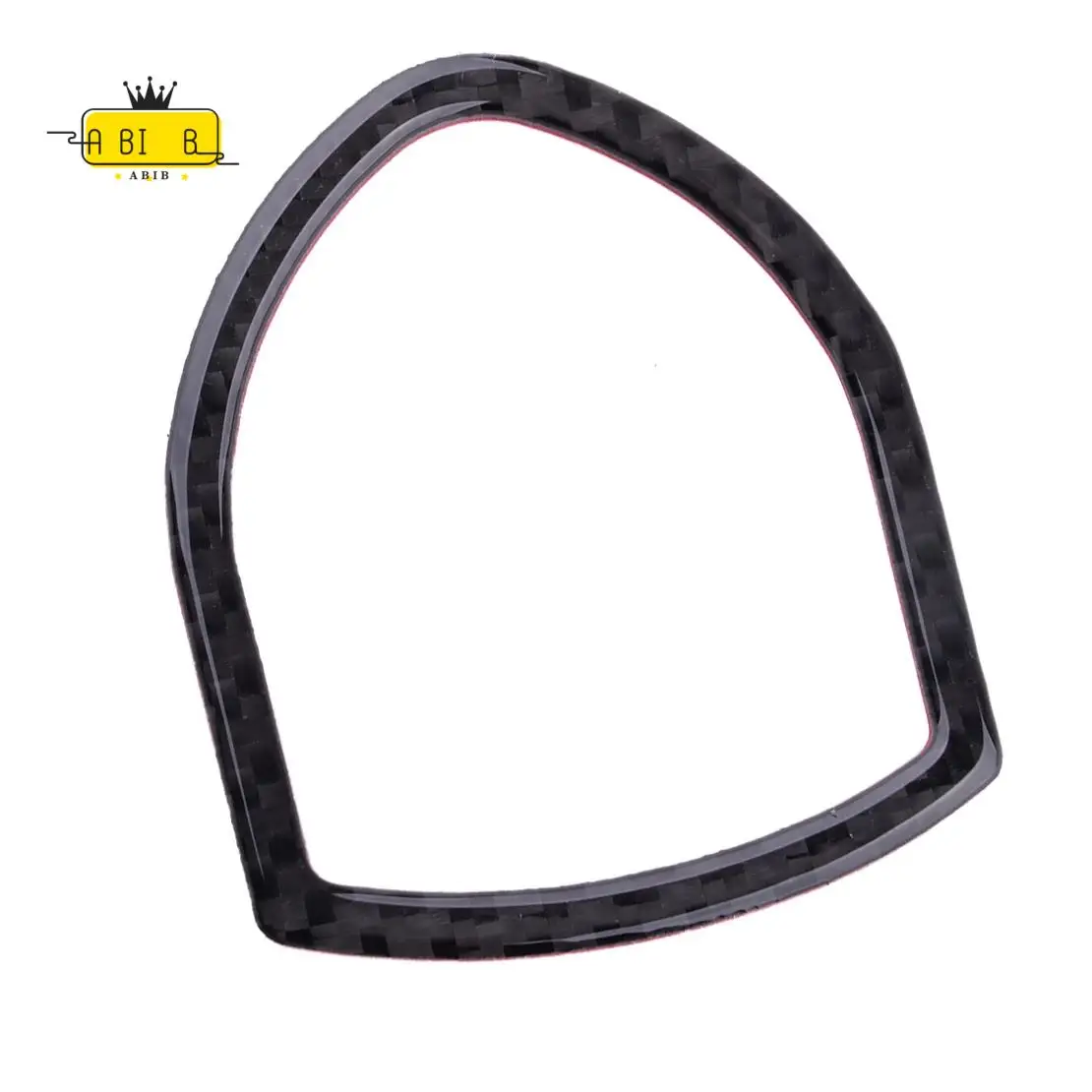 ABIB -Car Exterior Front Logo Emblem Trim Cover Frame Black Carbon Fiber Fit For - Cayenne Macan 2014-2019