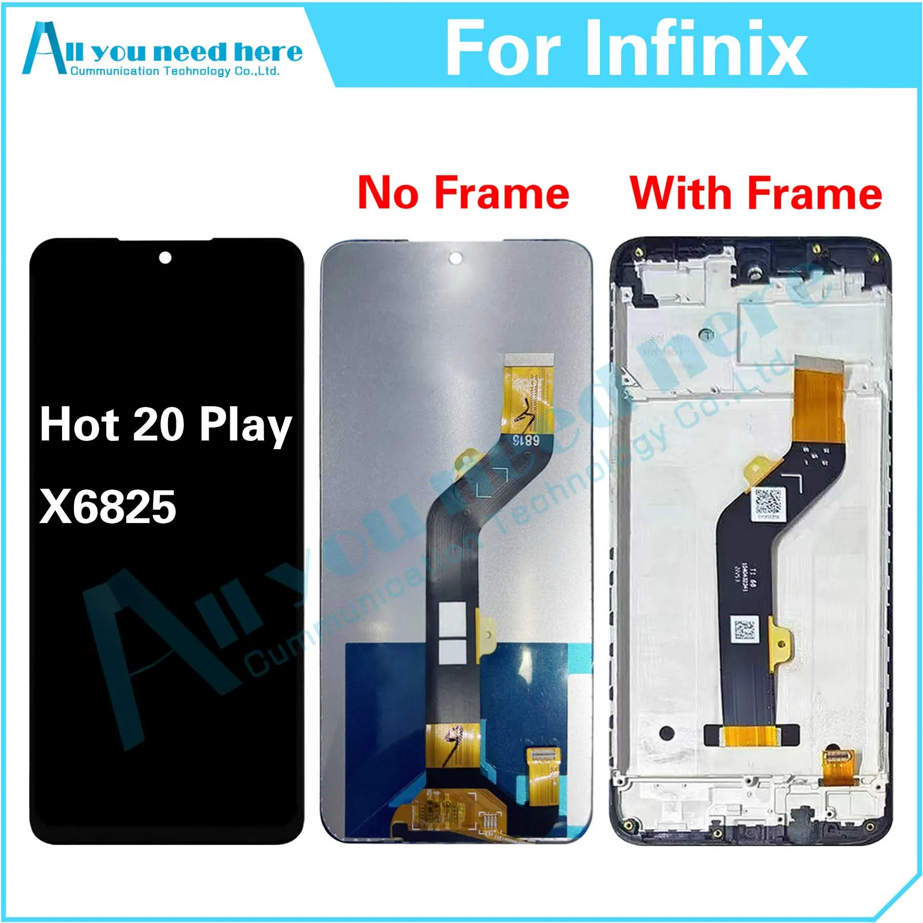 

100% тест для Infinix Hot 20 Play X6825 ЖК-дисплей кодирующий преобразователь сенсорного экрана в сборе для Hot20Play запасные части