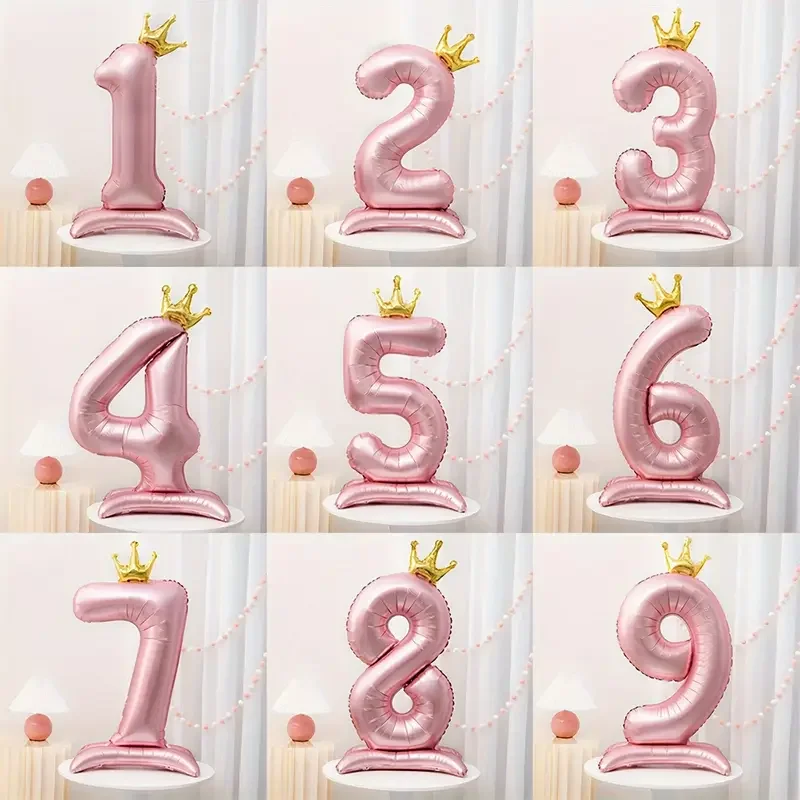 

Number Balloons Ideal for Birthday Parties Anniversaries Celebrations Durable Foil Stand-Up Decorations Festive Party Supplies