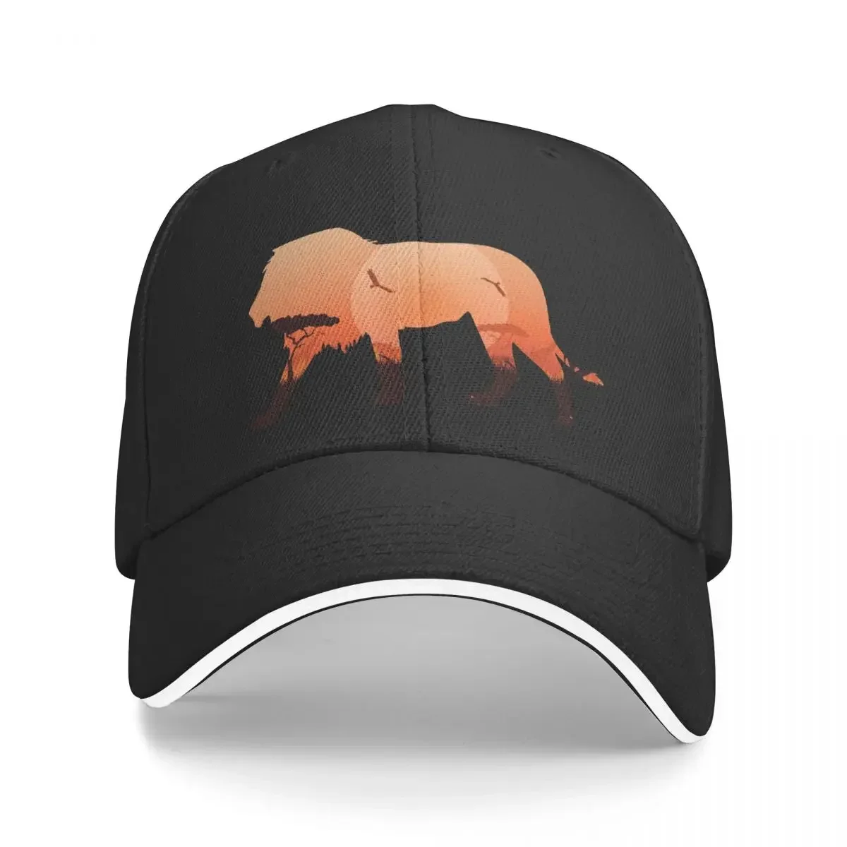 Lion Silhouette Baseball Cap Vintage Hat All Seasons Travel Adjustable Baseball Cap Streetwear Man Women's