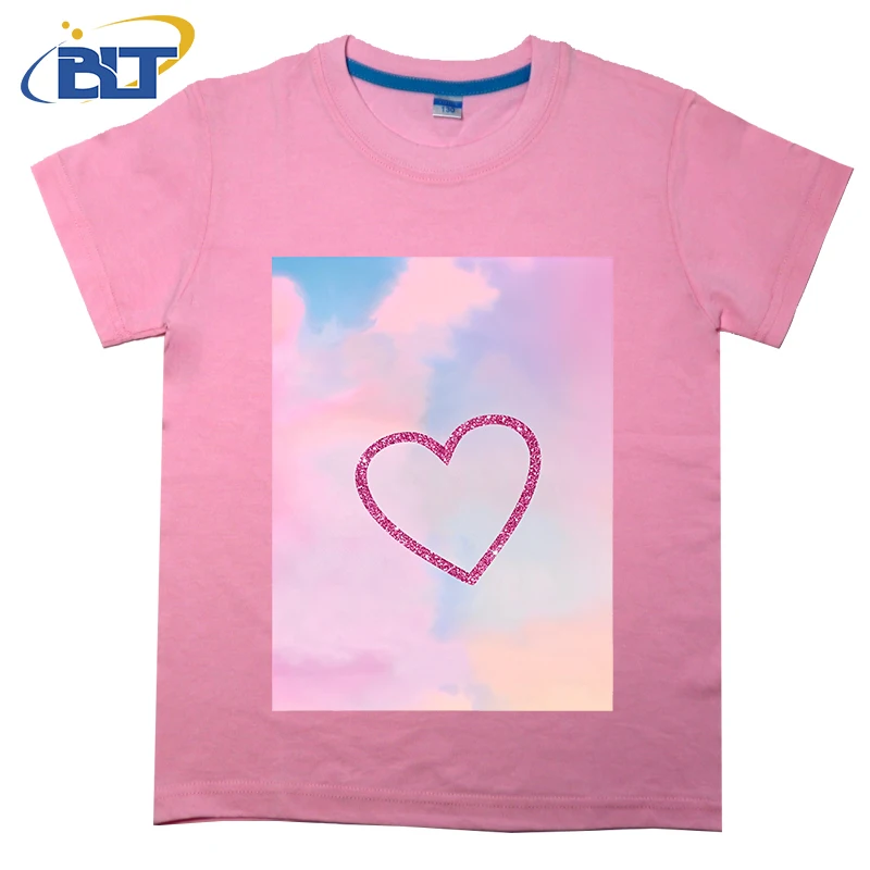 Camiseta con estampado de amante para niños, Tops casuales de manga corta de algodón de verano, adecuado para niños y niñas