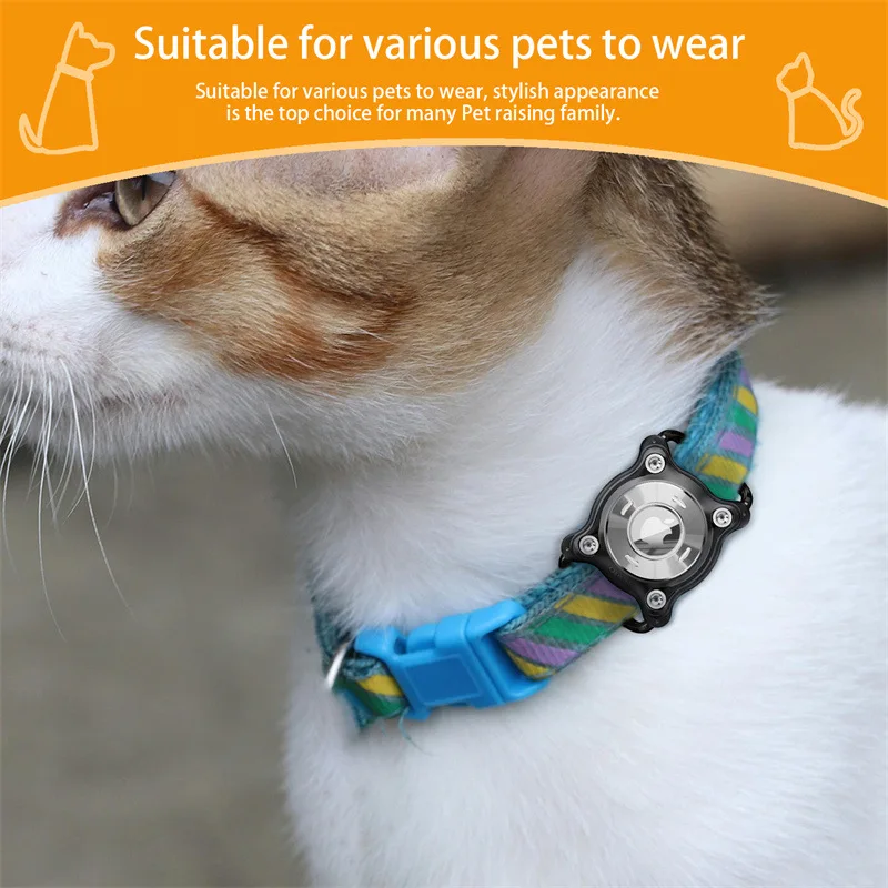 Eayburst AirTag-Halter für Hunde und Katzen, Airtag-Hülle mit Metallschnalle, Aluminiumblech, wasserdichte Abdeckung für Apple Air Tag-Halsband – Detail 8
