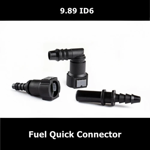 Conector rápido de línea de combustible curvada 9,89 ID 6, accesorios de tubería de piezas de automóvil, accesorio de filtro de gasolina, conector rápido de combustible