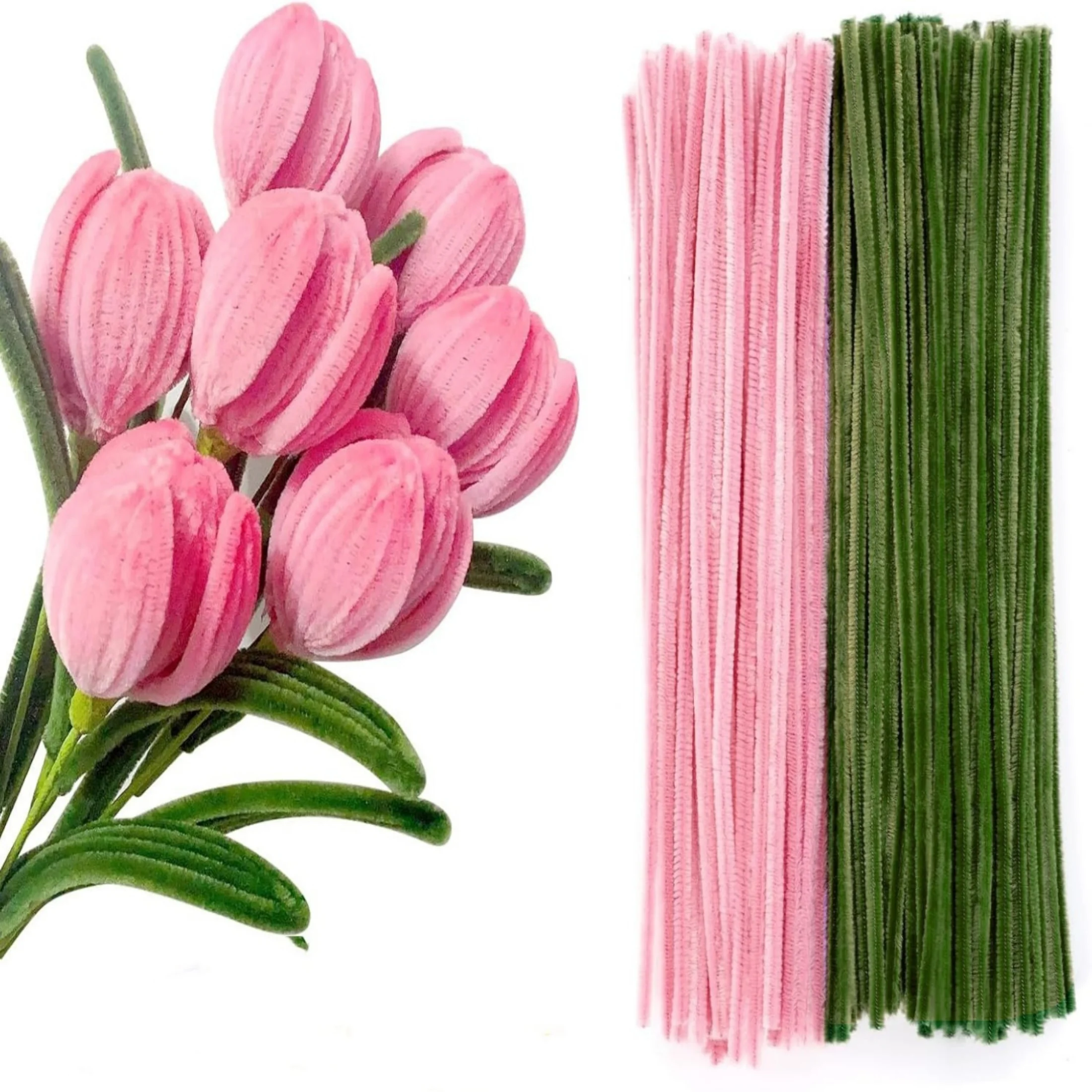 200pcs Pipe Cleaners Craft Supplies 2 Assortment Pastel  Color Chenille Stems for Art and Craft Project Creative DIY Decoration