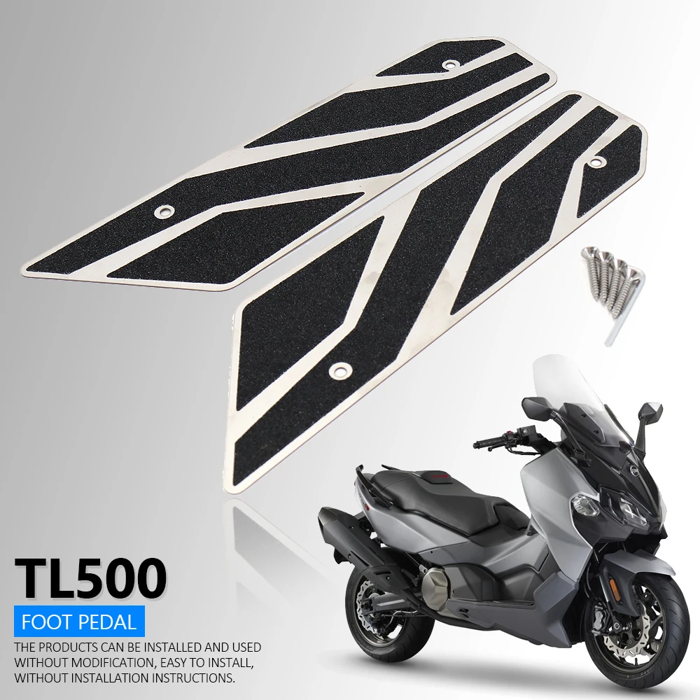 New TL500 Motorcycle Accessories Stainless steel Rear Footboard Steps Foot Plate Footrest Pedal For SYM MAXSYM Maxsym TL 500