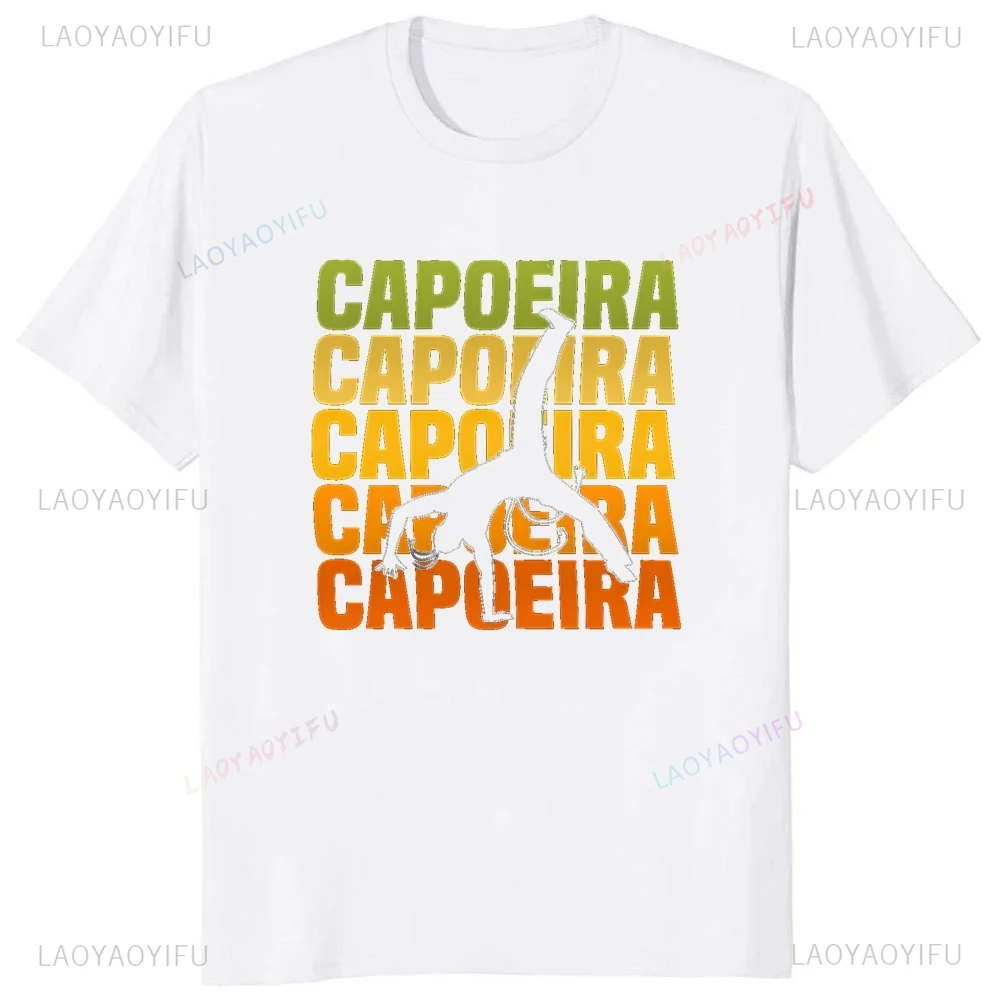 Brazilian War Dance Printed T-shirt Top Vintage Capoeira Summer Trend Harajuku Short Sleeve Unisex Shirt Pattern Large T-shirt