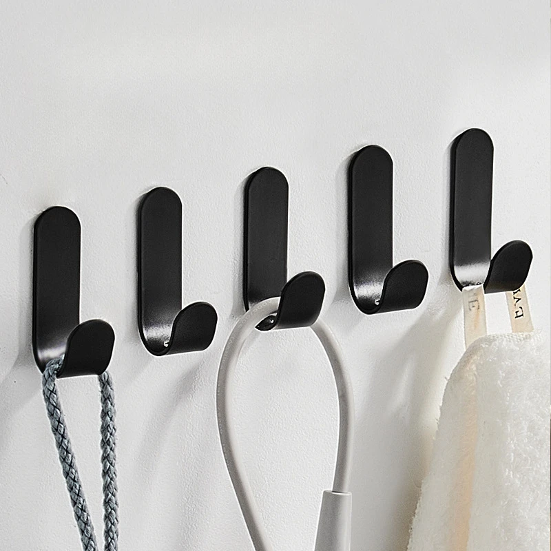 5/10 adet paslanmaz çelik kendinden yapışkanlı kanca su geçirmez yapışkan kanca asılı banyo havlu tuşları mutfak banyo j-tipi kanca