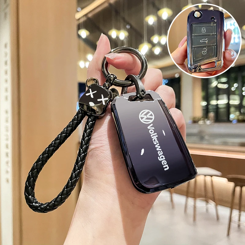 حافظة مفاتيح السيارة من البولي يوريثان لسيارة VW Golf 8 MK8 Teramont ID.3 ID.4 ID.5 سكودا Enyaq iV Octavia Seat Leon اكسسوارات السيارات #4