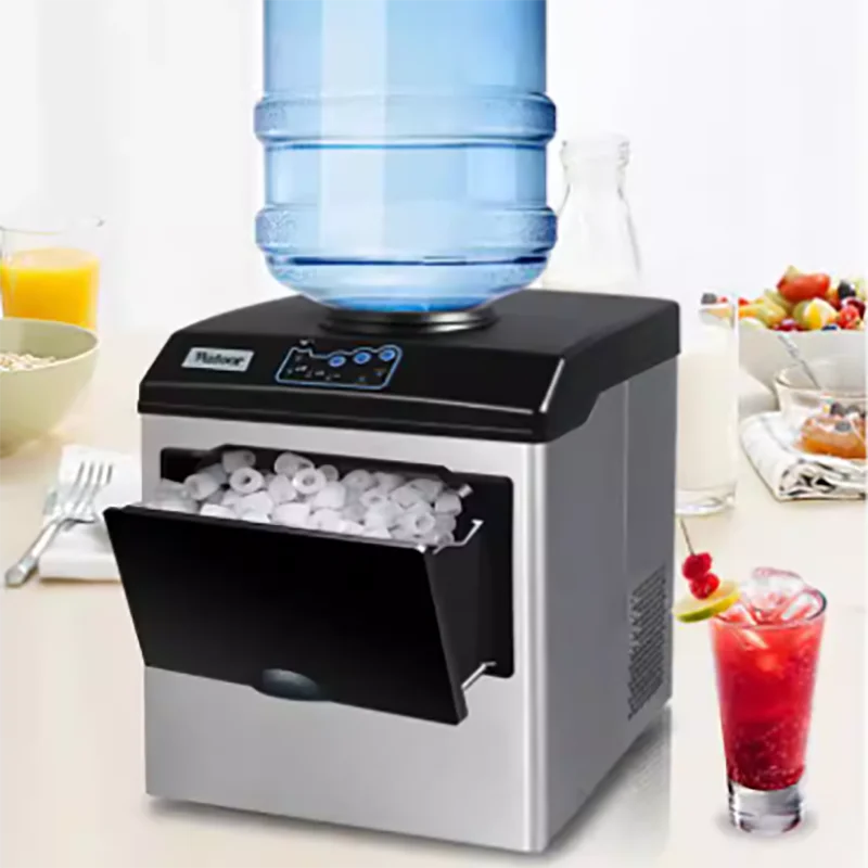 Amazon Hot Sale Automatic Stainless Steel Round Ice Maker with LCD   Display for Home Office Cabin Bar Use