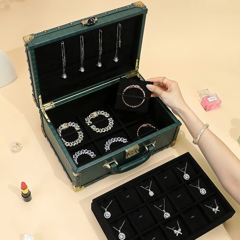 High end PU leather jewelry box, bracelet, pendant, ring collection box, exhibition box, jewelry jewelry box