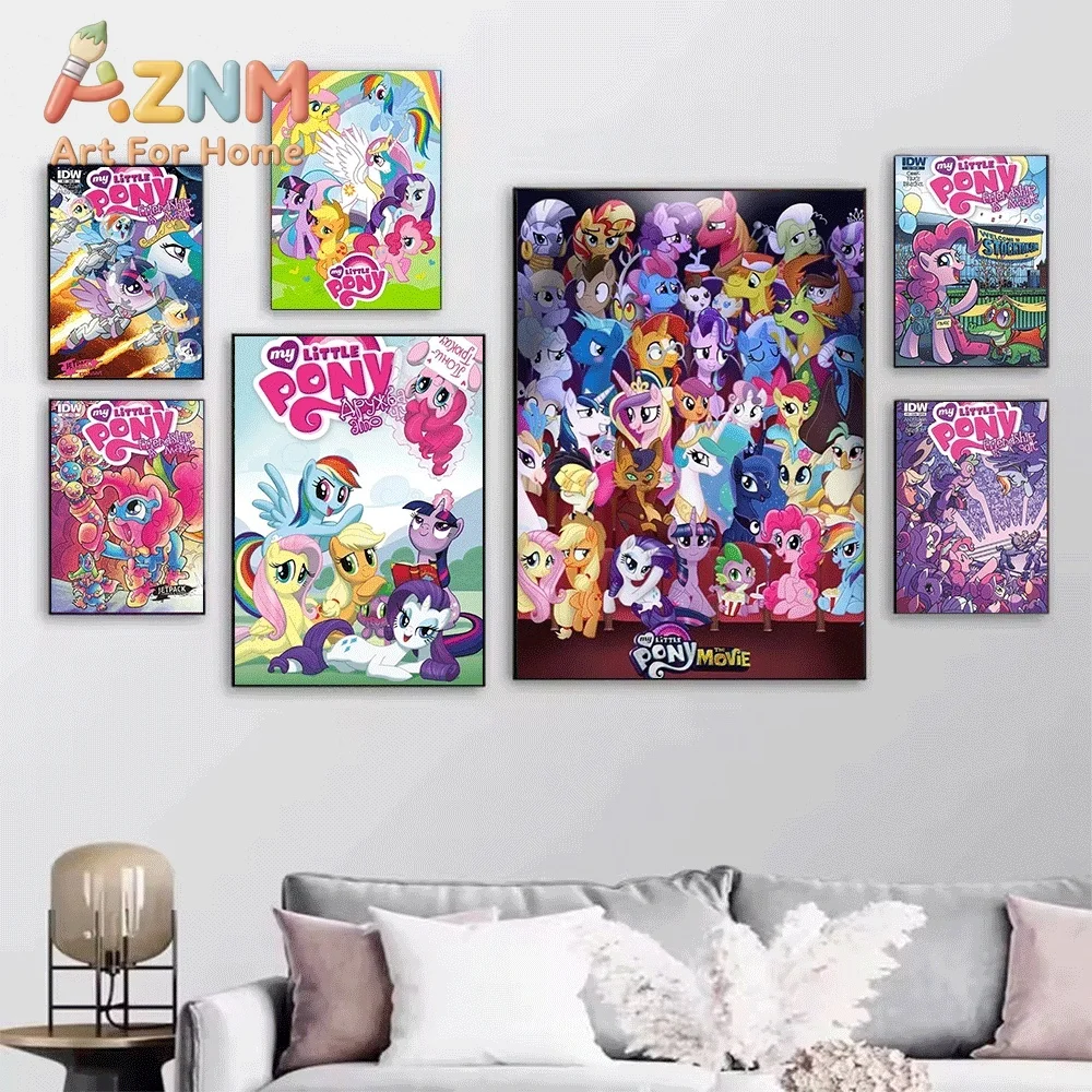 My Little Pony Curse of Madness Comic Canvas Painting Unframed Dark Fantasy Cartoon Pony Wall Art Poster for Boys Bedroom Home
