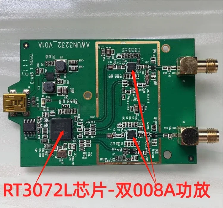 

Out of print high power RT3072L chip wireless network interface card 3072 dual 008A power amplifier cdlinux kali network
