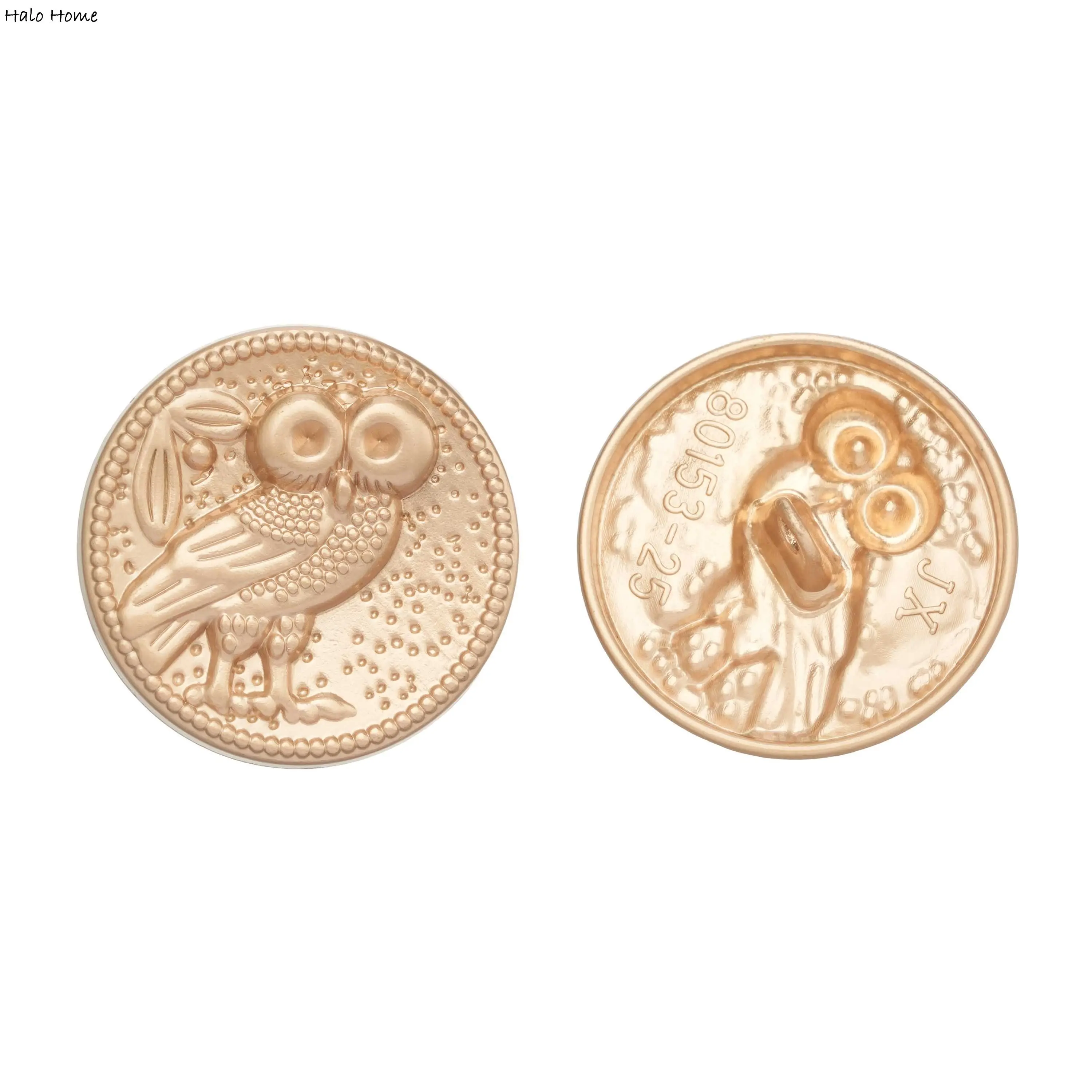 5pcs Retro Owl Metal Button Sewing Scrapbooking Kids Clothing Blouse Leather Bag Craft Handmade DIY Accessories 18/23/25mm