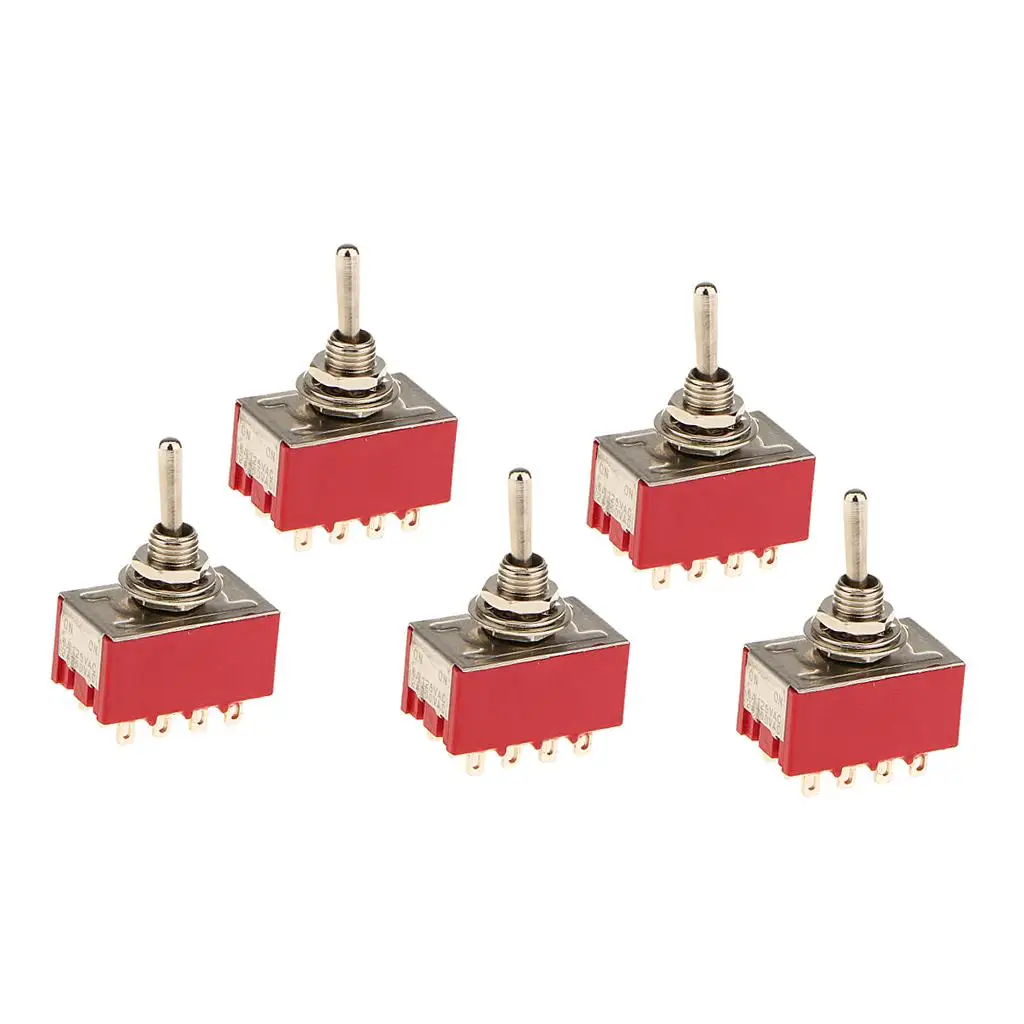 

Маленький мини-тумблер вкл./вкл., 12-контактный, модель 4PDT, красный, упаковка из 5 шт.