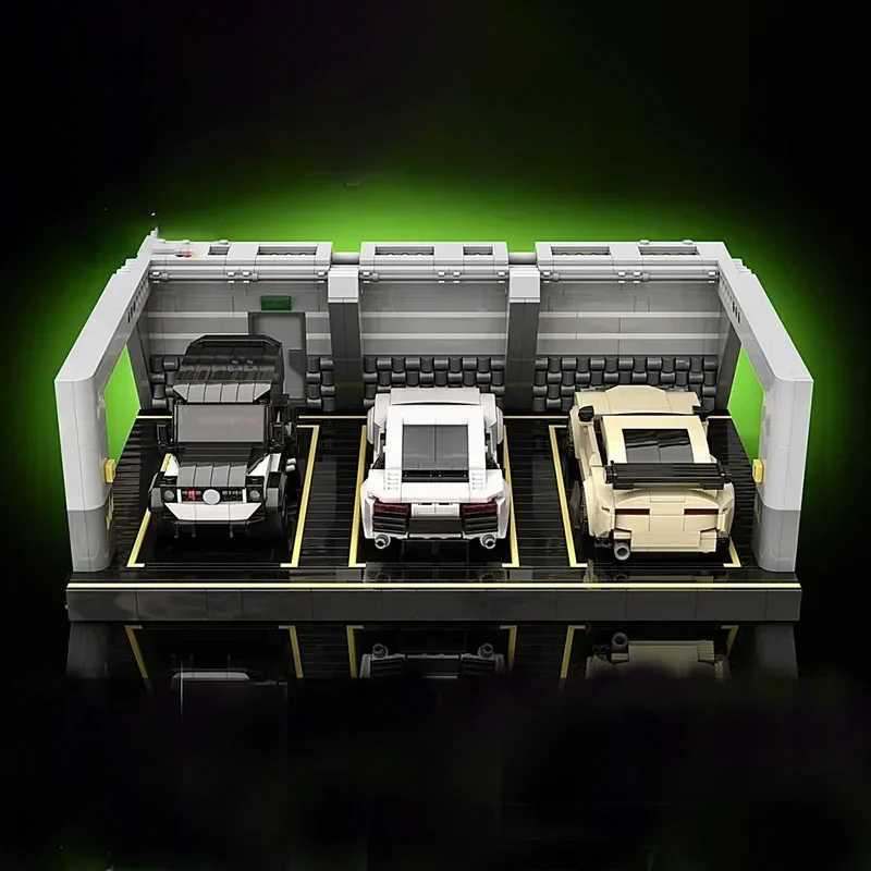 Moc بنة نموذج سوبر سباق المرآب مجسمة تكنولوجيا البناء وحدة بناء الالعاب العملاقة هدية لتقوم بها بنفسك مجموعة الجمعية