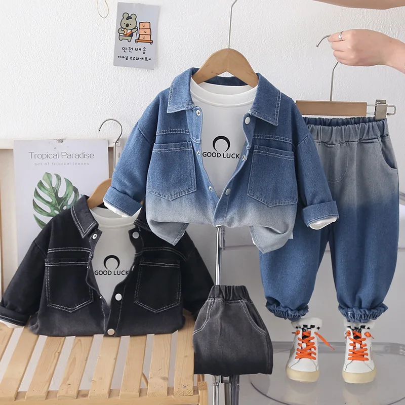 New Autumn Baby Girls Clothes Children Boys Long Sleeved Jacket T-Shirt Pants 3Pcs/Sets Infant Casual Clothing Kids Tracksuits