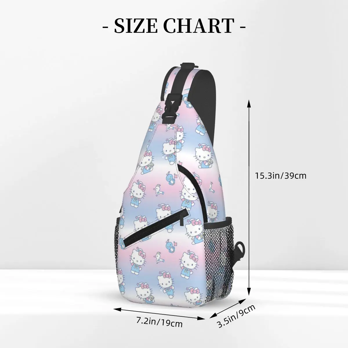 Custom Hello Kitty Anime Shoulder Crossbody Chest Backpack for Women Men Cycling Shoulder Chest Bags Sling Bag Shoulder Backpack